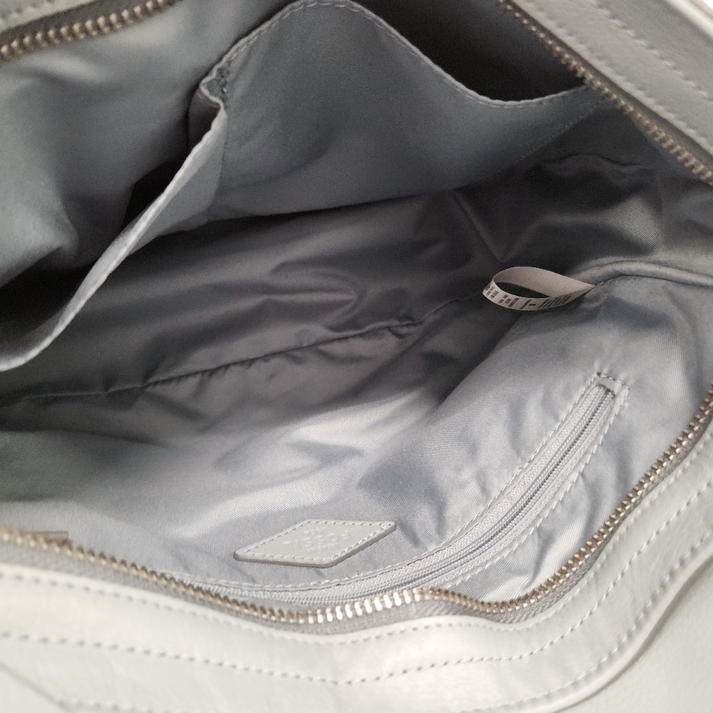 Fossil Leather Grey Harper Large Flap Crossbody Purse - Picture 12 of 16